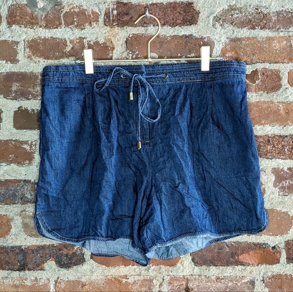 Gibson Latimer Medium Blue Denim‎ Drawstring Shorts w/ Pockets - Picture 1 of 7